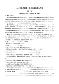 广西壮族自治区贵港市港南区2023-2024学年九年级上学期期中语文试题