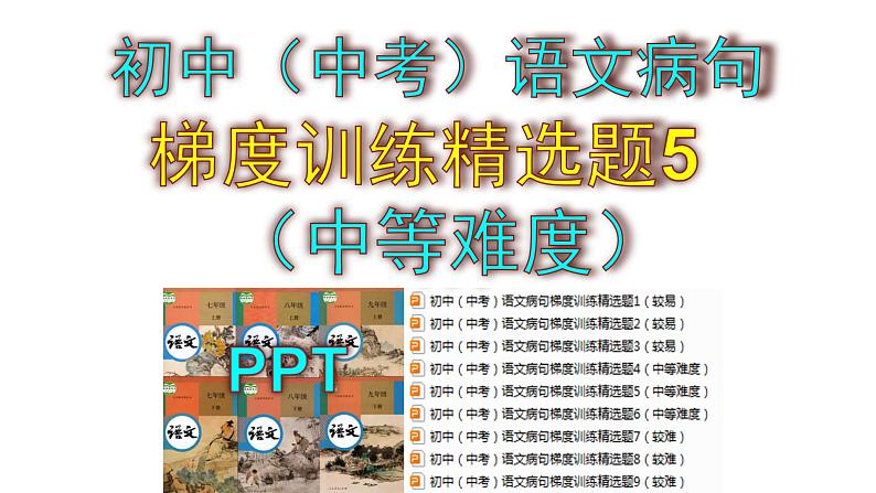 初中（中考）语文病句梯度训练精选题5（中等难度）课件PPT01