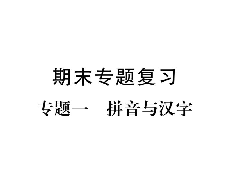 人教版九年级语文上期末专题复习专题1拼音与汉字 课时训练ppt01