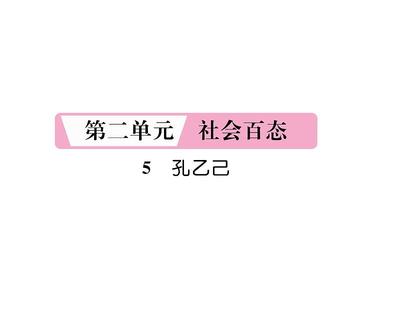 人教版九年级语文下第2单元社会百态5孔乙己课时训练ppt第1页