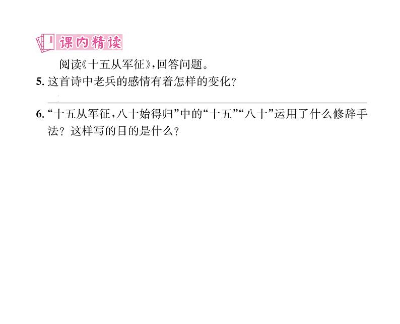 人教版九年级语文下第6单元先哲智慧24诗词曲五首课时训练ppt第7页