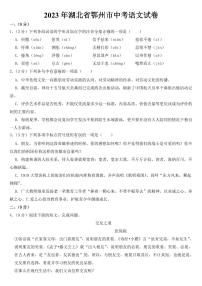 2023年湖北省中考语文试卷十一套附参考答案