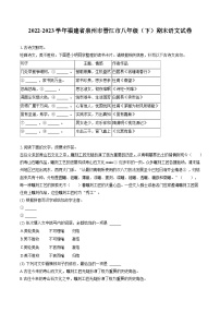 2022-2023学年福建省泉州市晋江市八年级（下）期末语文试卷(含答案解析)