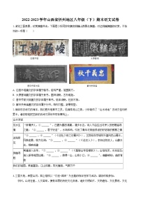 2022-2023学年山西省忻州地区八年级（下）期末语文试卷(含答案解析)