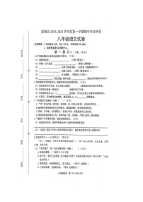 河北省滦南县2023-2024学年八年级上学期中学业评估语文试卷（含答案）