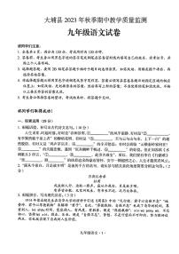 广东省梅州市大埔县2023-2024学年九年级上学期期中考试语文试题