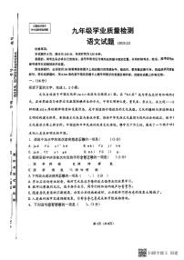 山东省济南市市中区2023-2024学年九年级上学期11月期中语文试题