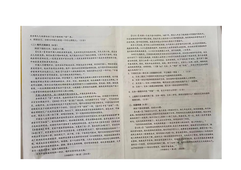 湖北省咸宁市温泉中学2023-2024学年八年级上学期期中考试语文试题第2页