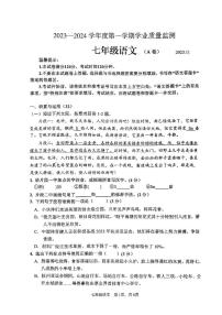 山东省枣庄市山亭区2023—2024学年七年级上学期期中考试语文试卷