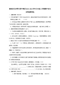 湖南省长沙市师大附中集团2023-2024学年九年级上学期期中语文试题