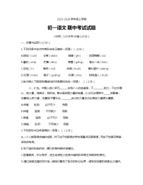 山东省日照市新营中学2023-2024学年七年级上学期期中考试语文