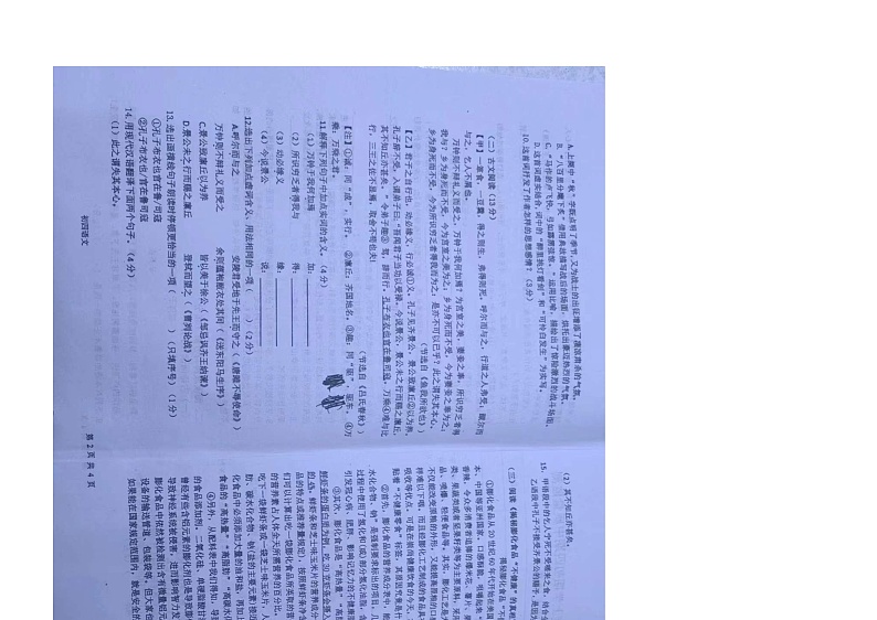 黑龙江省大庆市肇源县七校联考2023-2024学年（五四学制）九年级上学期期中考试语文试题第2页