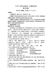 2023年山东省济宁市嘉祥县九年级一模语文试题