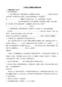 安徽省芜湖市2023年七年级上学期语文期末试卷(附答案)