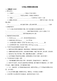 广东省汕尾市2023年七年级上学期语文期末试卷(附答案)