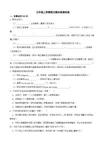 广东省河源市2023年七年级上学期语文期末检测试卷(附答案）