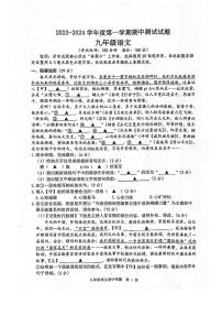 江苏省扬州市宝应县2023-2024学年九年级上学期期中考试语文试题