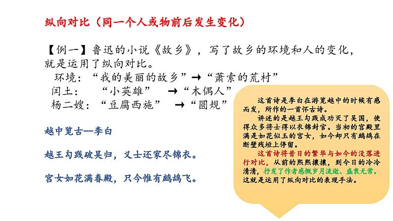 10、中考语文：艺术手法及表达效果之对比衬托  （课件）2024年中考语文冲刺专项 统编版第4页