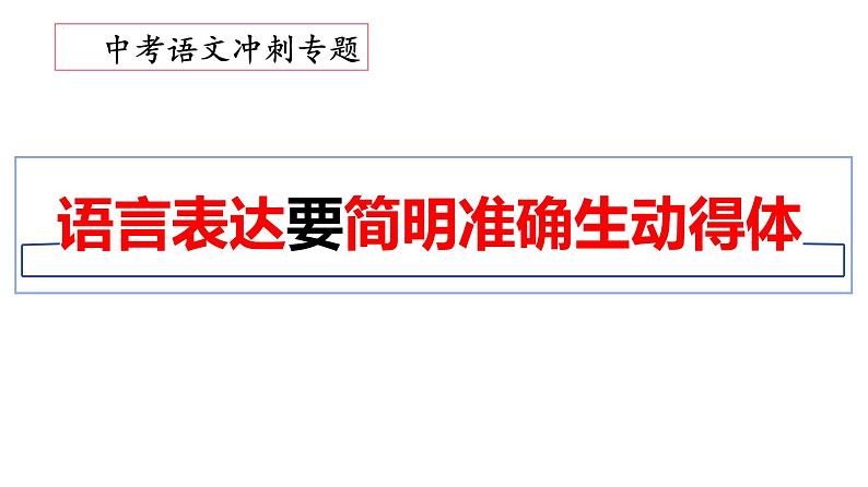 12、中考语文：语言表达要简明准确生动得体   （课件）2024年中考语文冲刺专项 统编版01
