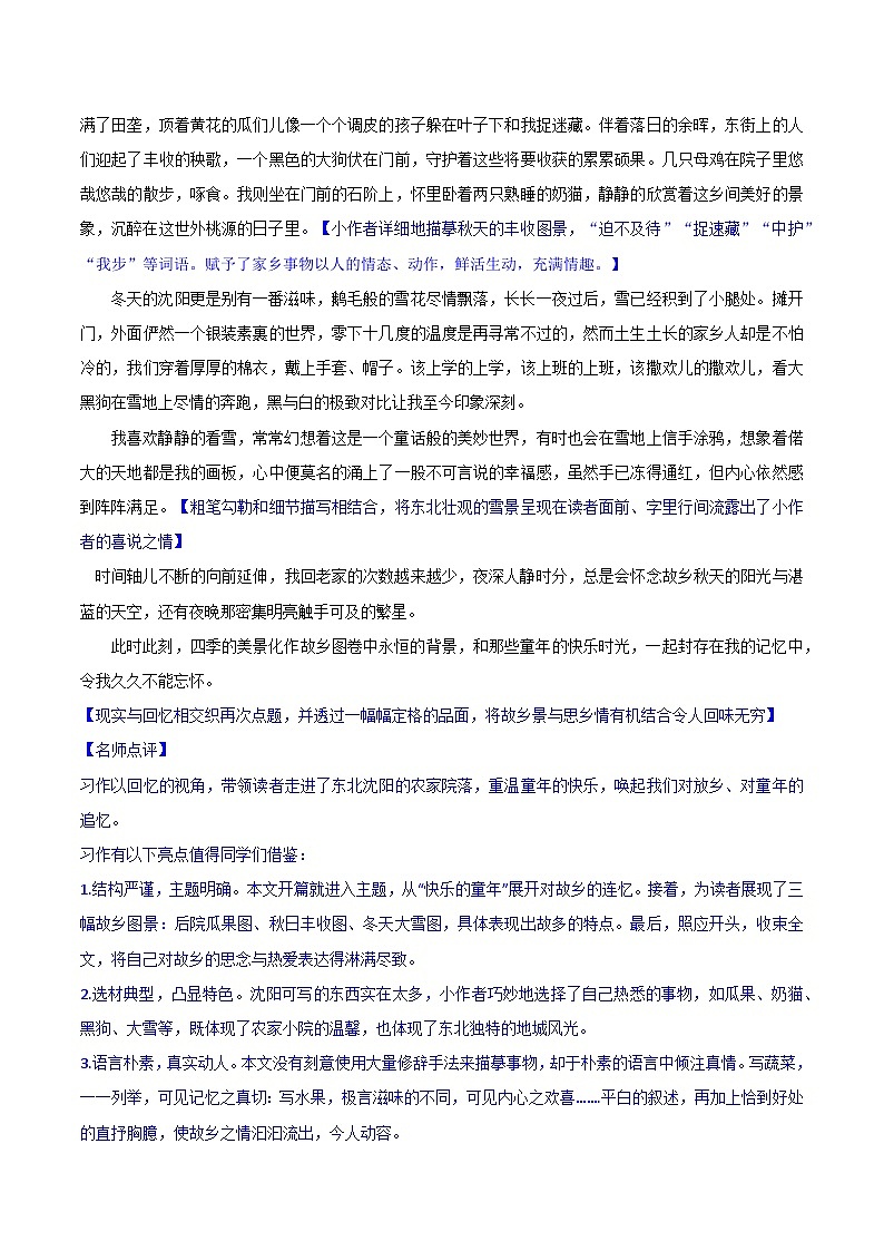 技法27  选材典型法-2023年九年级中考语文作文核心技法精讲(讲义)第2页