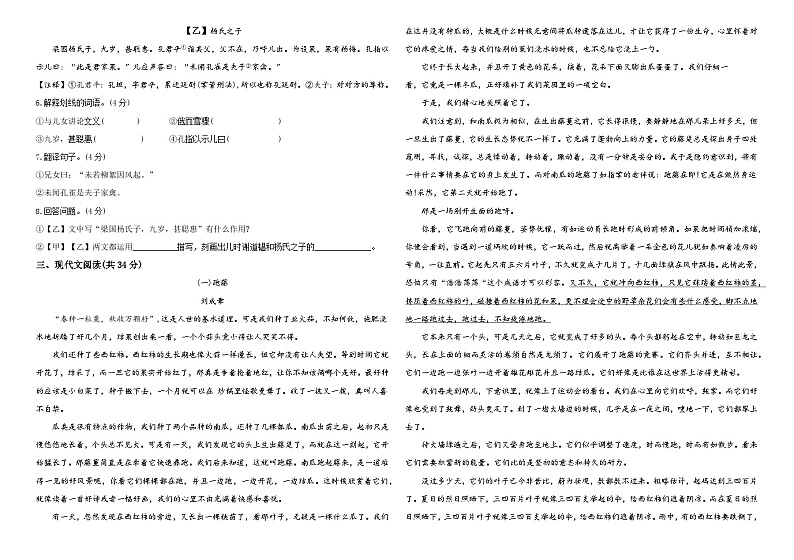 25，山东省聊城市冠县2022-2023学年七年级上学期期中语文试题02