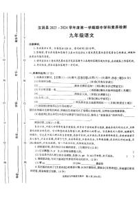 陕西省安康市汉阴县2023-2024学年九年级上学期期中考试语文试题