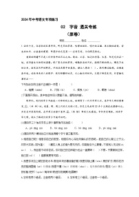专练02 中考字音通关手册（原卷+答案与解释）