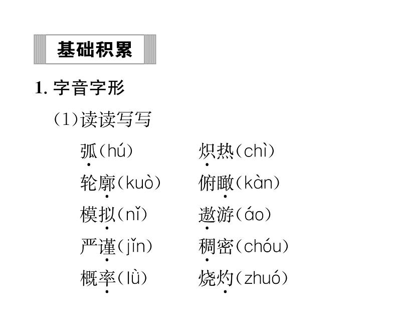 人教版七年级语文下第6单元科幻探险23太空一日读背课时训练PPT第2页