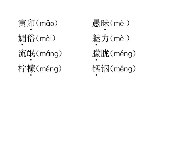 人教版七年级语文下第6单元科幻探险附录  义务教育语文课程常用字表二读背课时训练PPT07