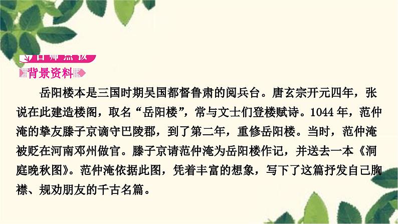 部编版语文九年级上册 11　岳阳楼记 课件02