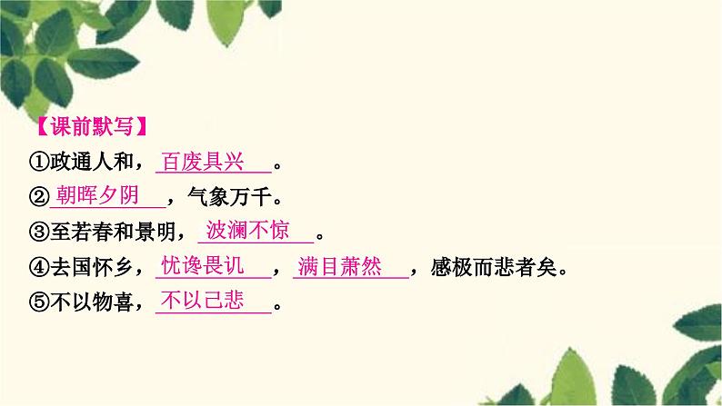 部编版语文九年级上册 11　岳阳楼记 课件07