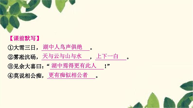 部编版语文九年级上册 13　湖心亭看雪 课件08