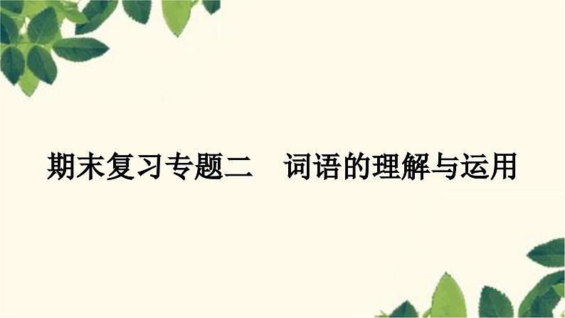 部编版语文九年级上册 2.期末复习专题二 词语的理解于运用 课件01