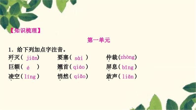 部编版语文八年级上册 1.期末复习专题一　字音、字形课件PPT02