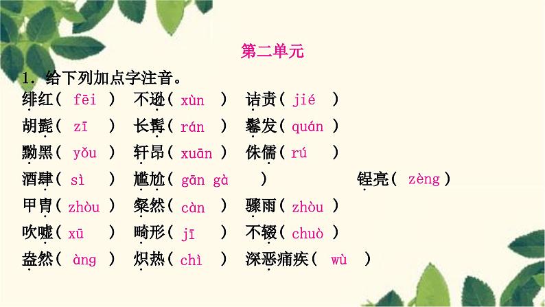 部编版语文八年级上册 1.期末复习专题一　字音、字形课件PPT05