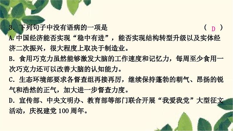 部编版语文八年级上册 3.期末复习专题三　病句辨析与修改(含标点)课件PPT04