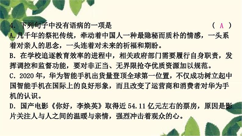 部编版语文八年级上册 3.期末复习专题三　病句辨析与修改(含标点)课件PPT06