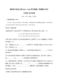 江苏省宿迁市宿城区南京师范大学附属中学宿迁分校2023-2024学年七年级上学期11月期中语文试题