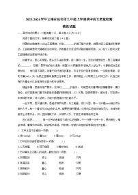 2023-2024学年云南省昆明市九年级上学期期中语文质量检测模拟试题（含解析）