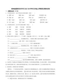 陕西省咸阳市九年级上学期语文期末试卷附参考答案