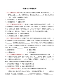 专题02：词语运用（考题猜想）-2023-2024学年九年级语文上学期期末考点大串讲（统编版）