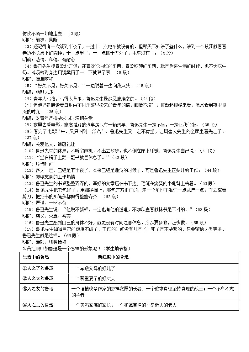 3【核心素养】部编版初中语文七年级下册3 回忆鲁迅先生（节选）课件+教案+导学案（师生版）+同步测试（含答案）03