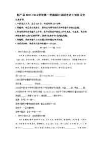 河北省保定市顺平县2023-2024学年七年级上学期期中语文试题（含解析）