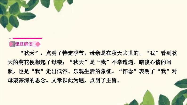 部编版语文七年级上册 5　秋天的怀念 课件02