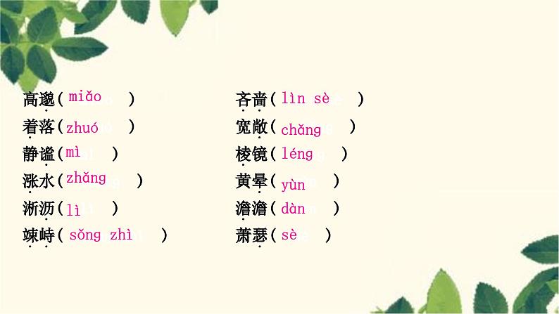 部编版语文七年级上册 1-期末复习专题一　字音、字形 课件03