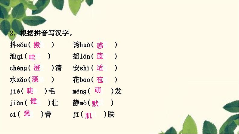 部编版语文七年级上册 1-期末复习专题一　字音、字形 课件04