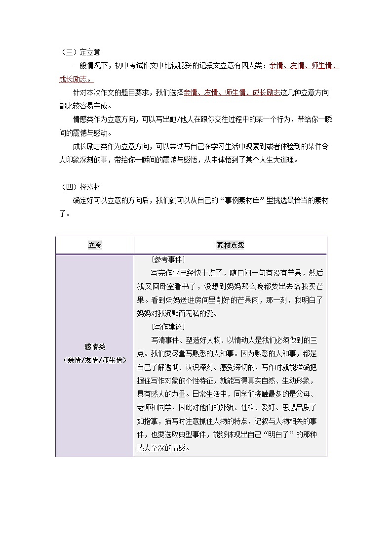 第2讲 作文写作1 那一刻，我明白了 -2023-2024学年七年级语文上册专题复习讲义（统编版）02