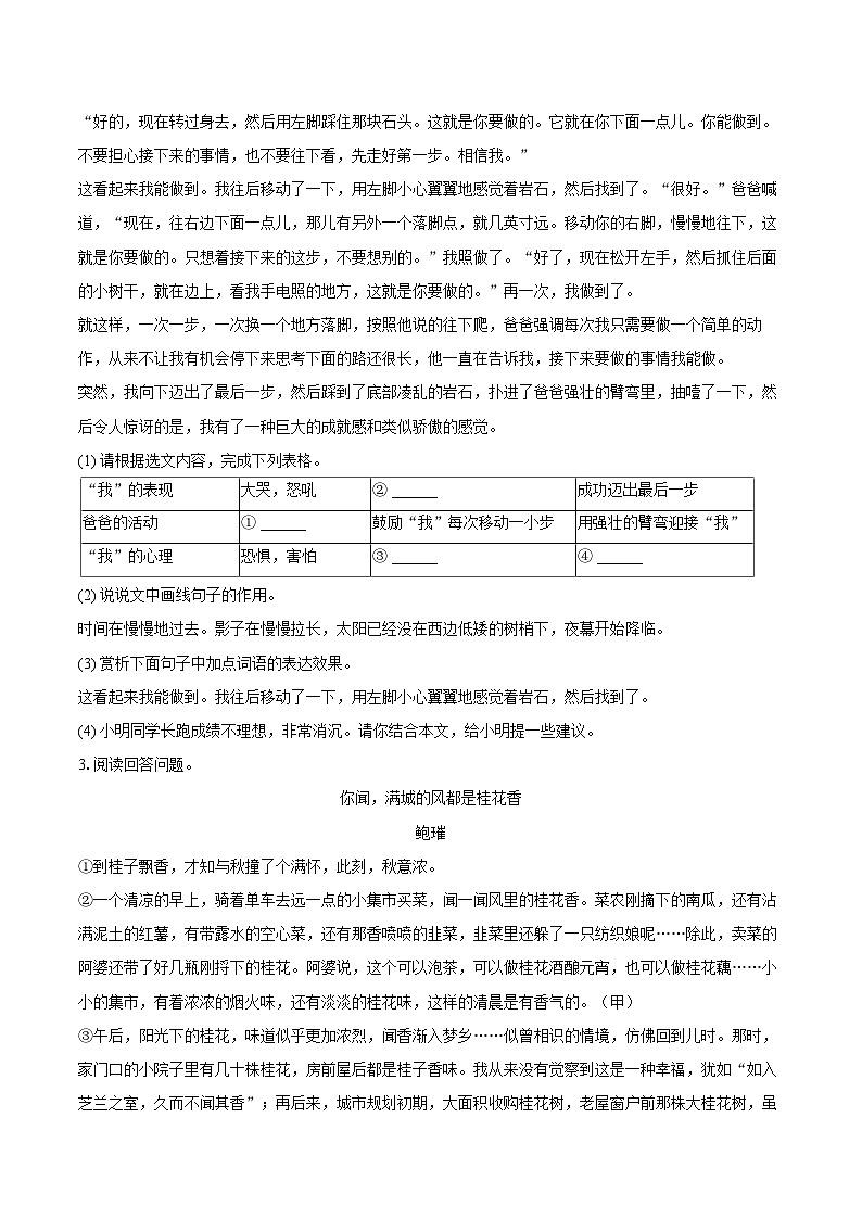 2022-2023学年安徽省芜湖市七年级（上）期末语文试卷（含答案解析）02