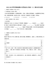 2022-2023学年河南省商丘市民权县七年级（上）期末语文试卷（含答案解析）