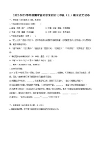 2022-2023学年湖南省衡阳市耒阳市七年级（上）期末语文试卷（含答案解析）